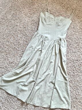 Women’s (L) Sage Mint Green Corset Style Fit and Flare Dress